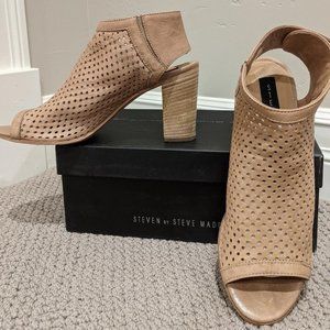 Steven by Steve Madden Tan Sambar Peep Toe Heel